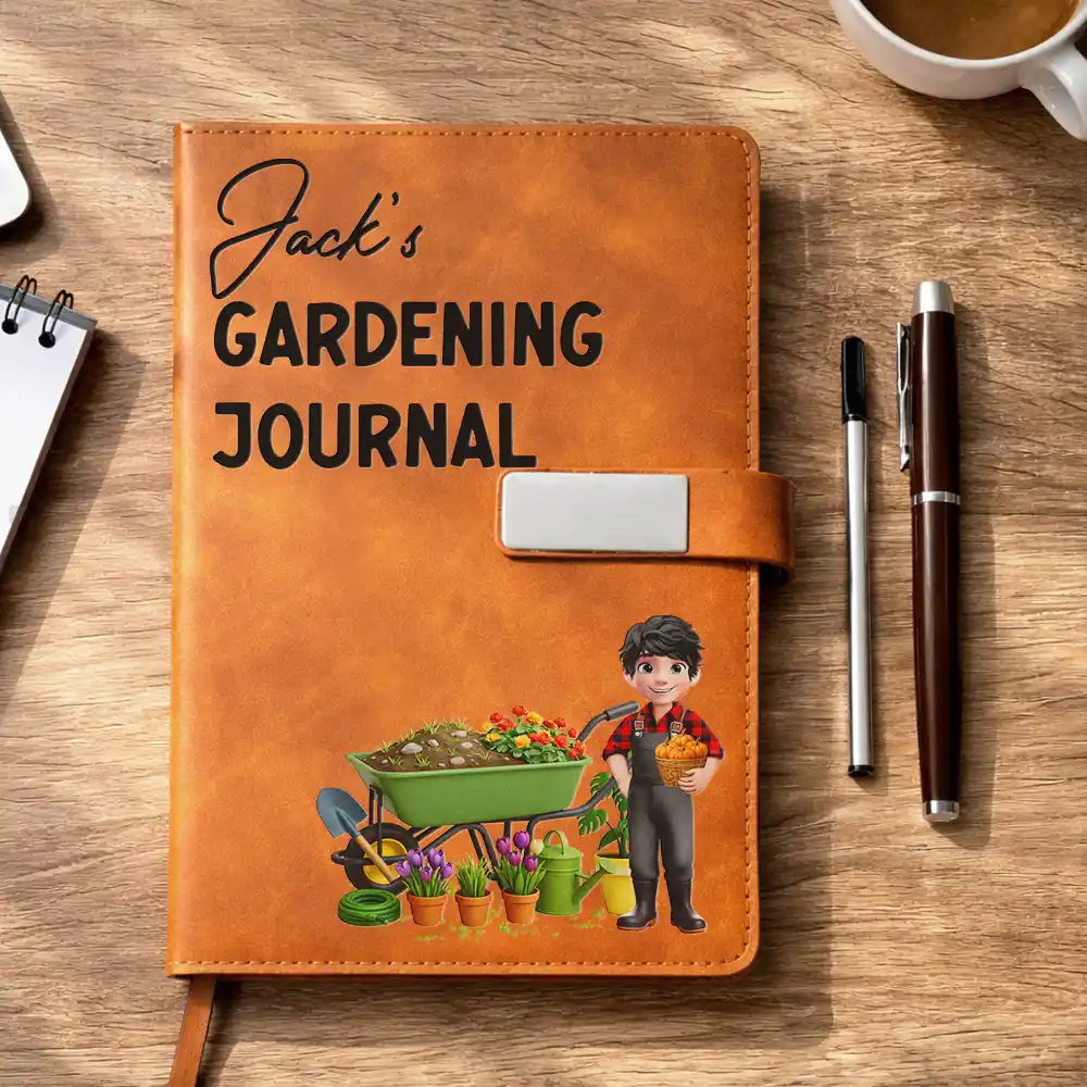 Gardening Journal - Personalized Leather Notebook Set - Image 4