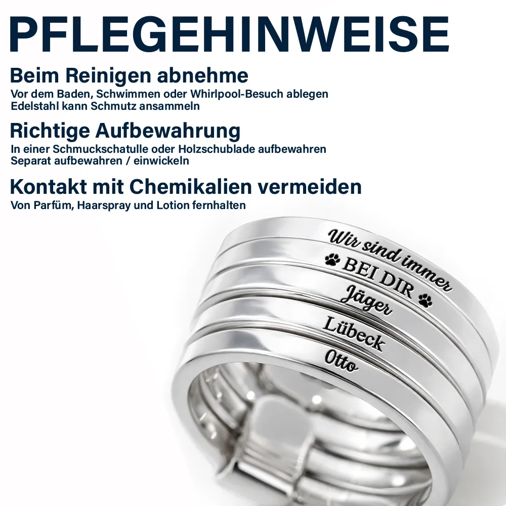 Gedenkgeschenk Ich Bin Immer Bei Dir - Personalisierte Herz-Stapelringe - Image 4