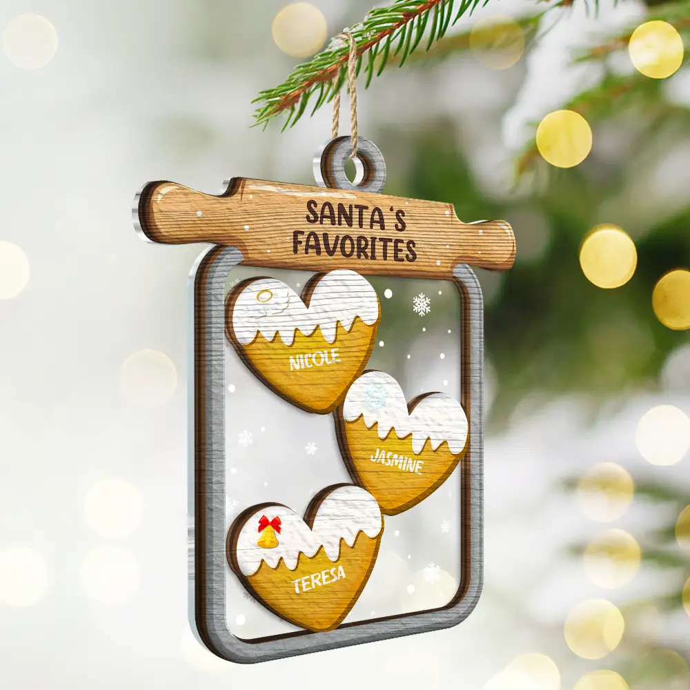Gingerbread Cookie Our Family - Personalized 2-Layered Mix Ornament - Image 2