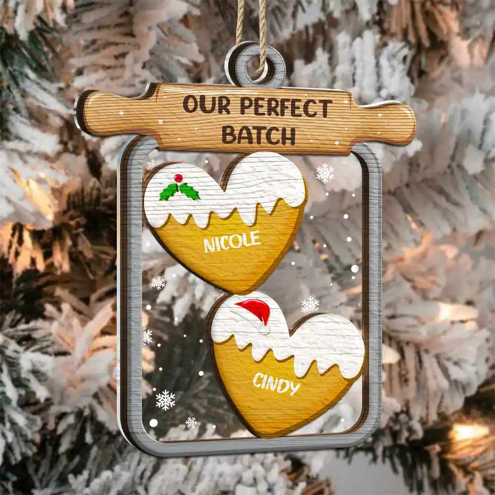 Gingerbread Cookie Our Family - Personalized 2-Layered Mix Ornament - Image 3