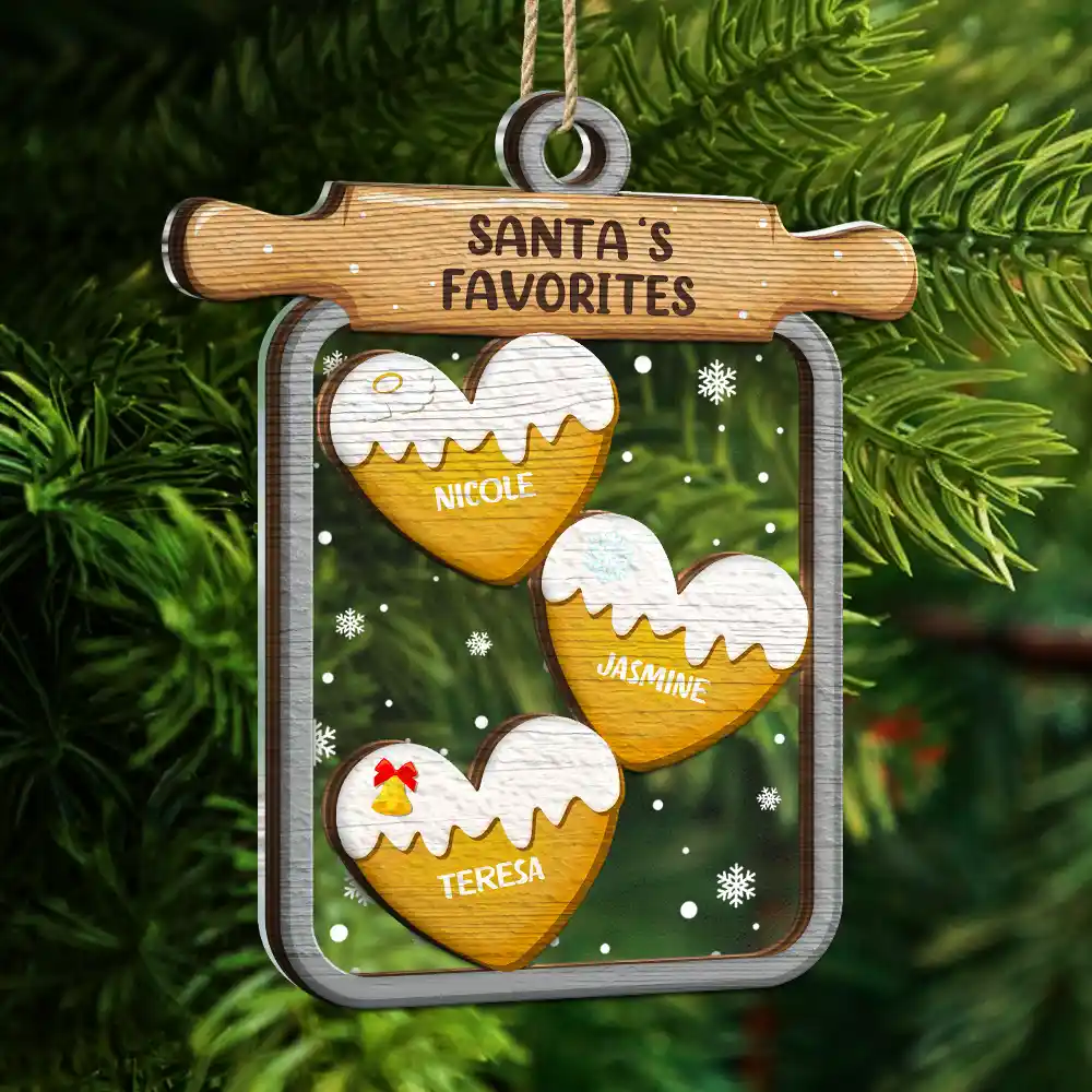 Gingerbread Cookie Our Family - Personalized 2-Layered Mix Ornament - Image 5