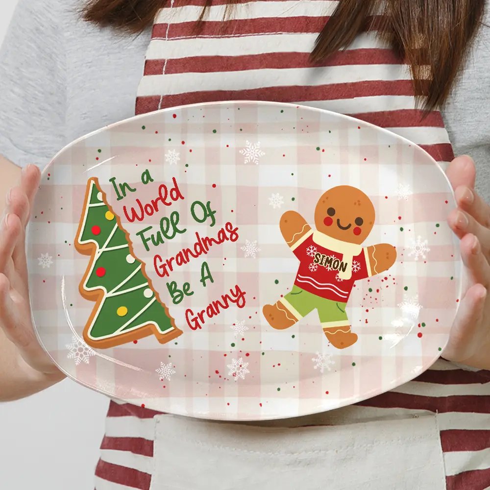 Gingerbread Cookie World Full Of Grandmas - Personalized Plate - Image 4