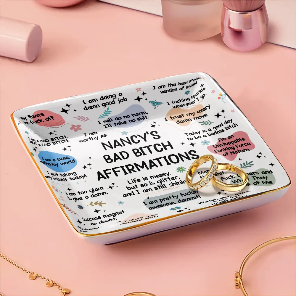 Girl's Daily Affirmations - Personalized Ring Dish - Image 3