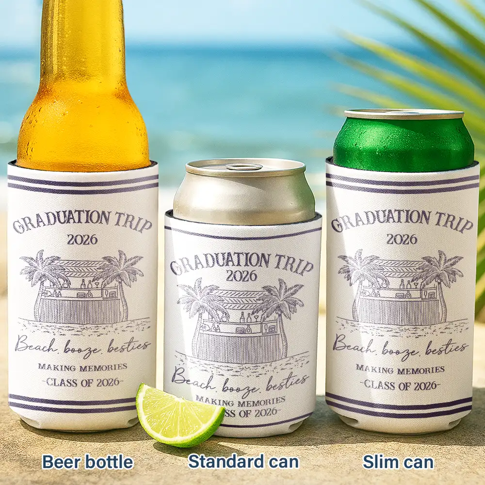 Girls Trip A Lot Of Laughter & Memories - Personalized Can Cooler Sleeve - Image 2