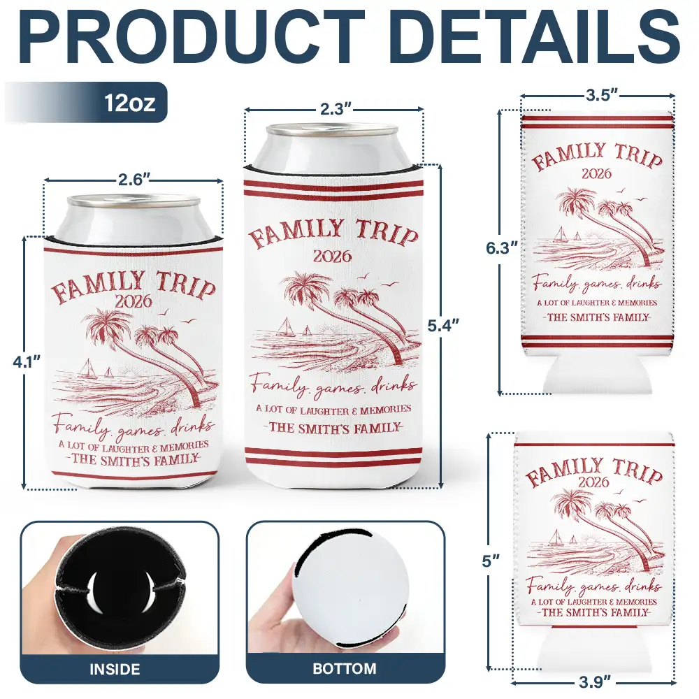 Girls Trip A Lot Of Laughter & Memories - Personalized Can Cooler Sleeve - Image 4