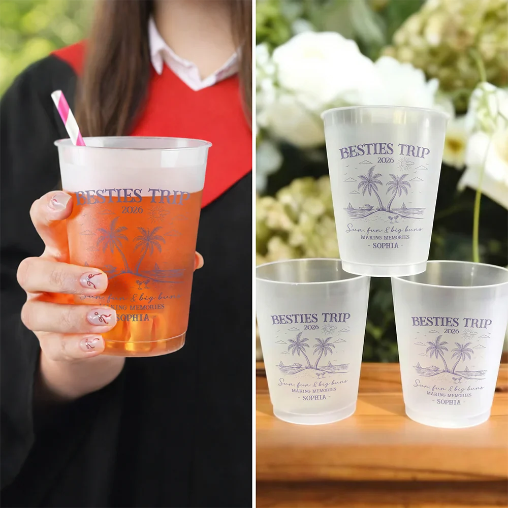 Girls Trip A Lot Of Laughter & Memories - Personalized Frosted Cups - Image 5