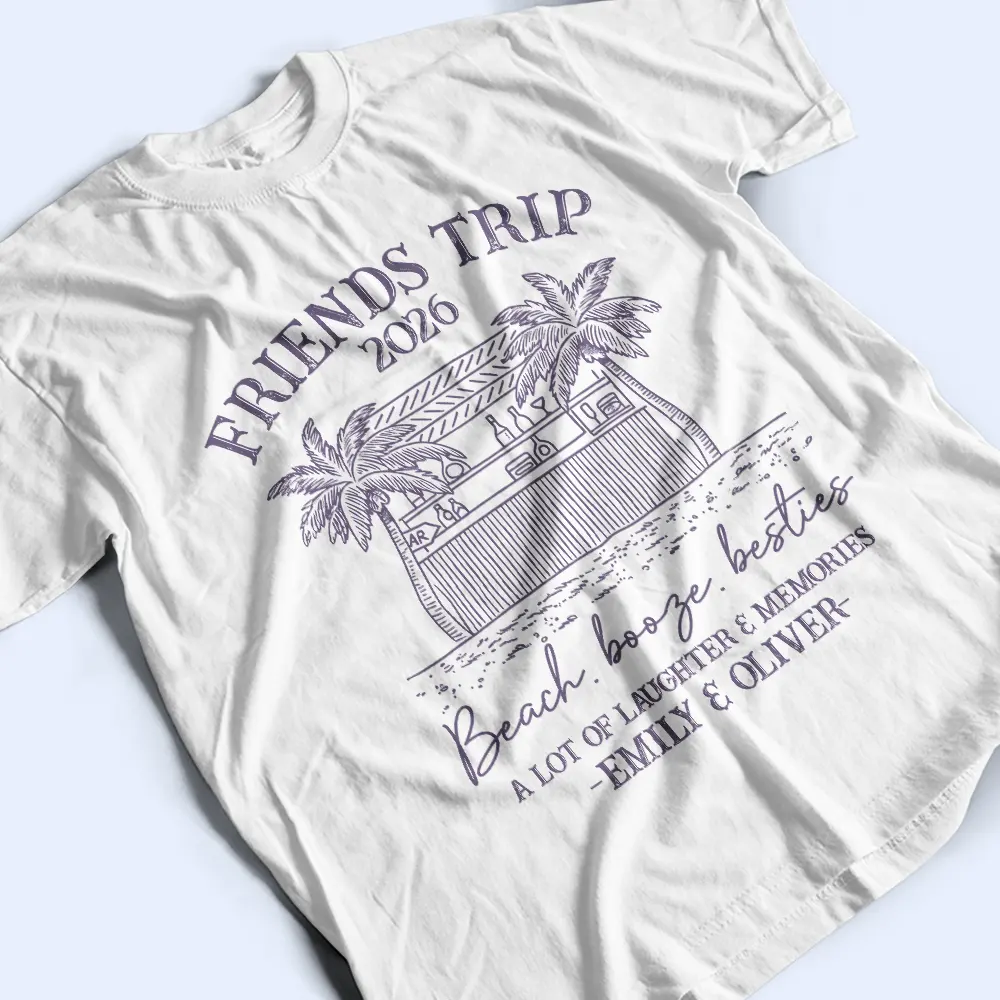 Girls Trip A Lot Of Laughter & Memories - Personalized T Shirt - Image 3