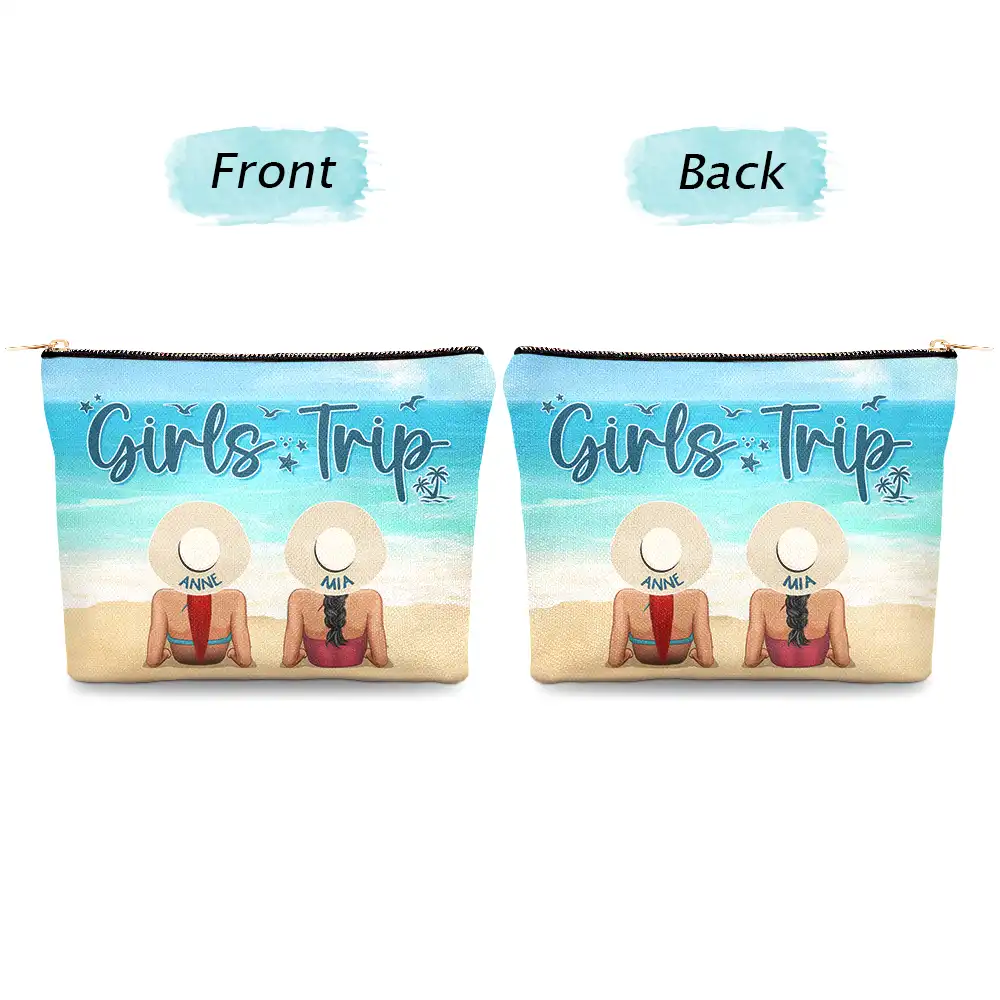 Girls Trip Beaches Booze Besties - Personalized Cosmetic Bag - Image 4