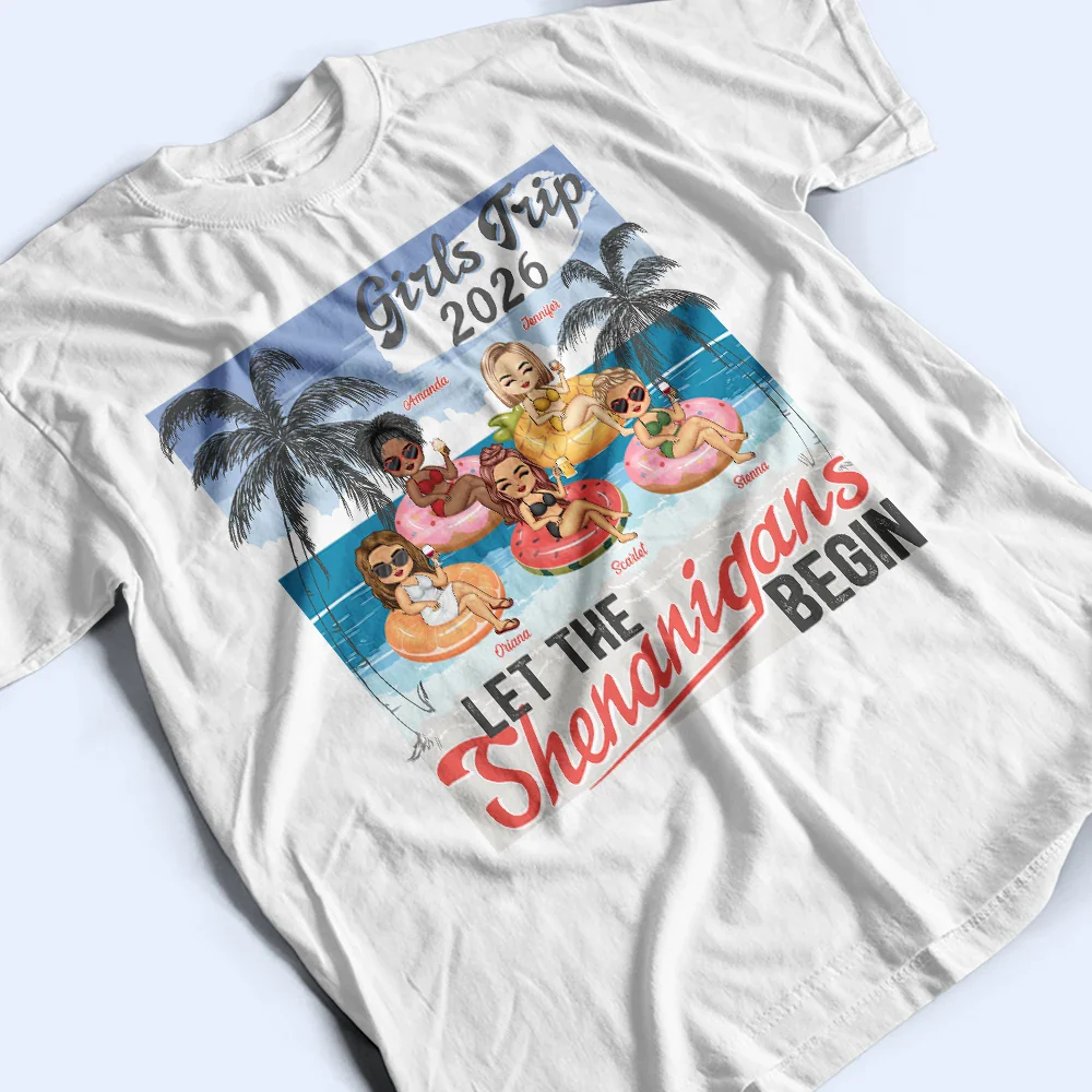 Girls Trip Cheaper Than Therapy Beaches Booze & Besties - Birthday, Anniversary, Travel, Vacation Gift For Bestie, BFF, Sisters - Personalized T Shirt - Image 4