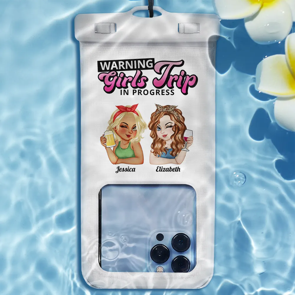 Girls Trip Cheaper Than Therapy Turban Woman Summer Beach - Personalized Waterproof Phone Pouch - Image 2
