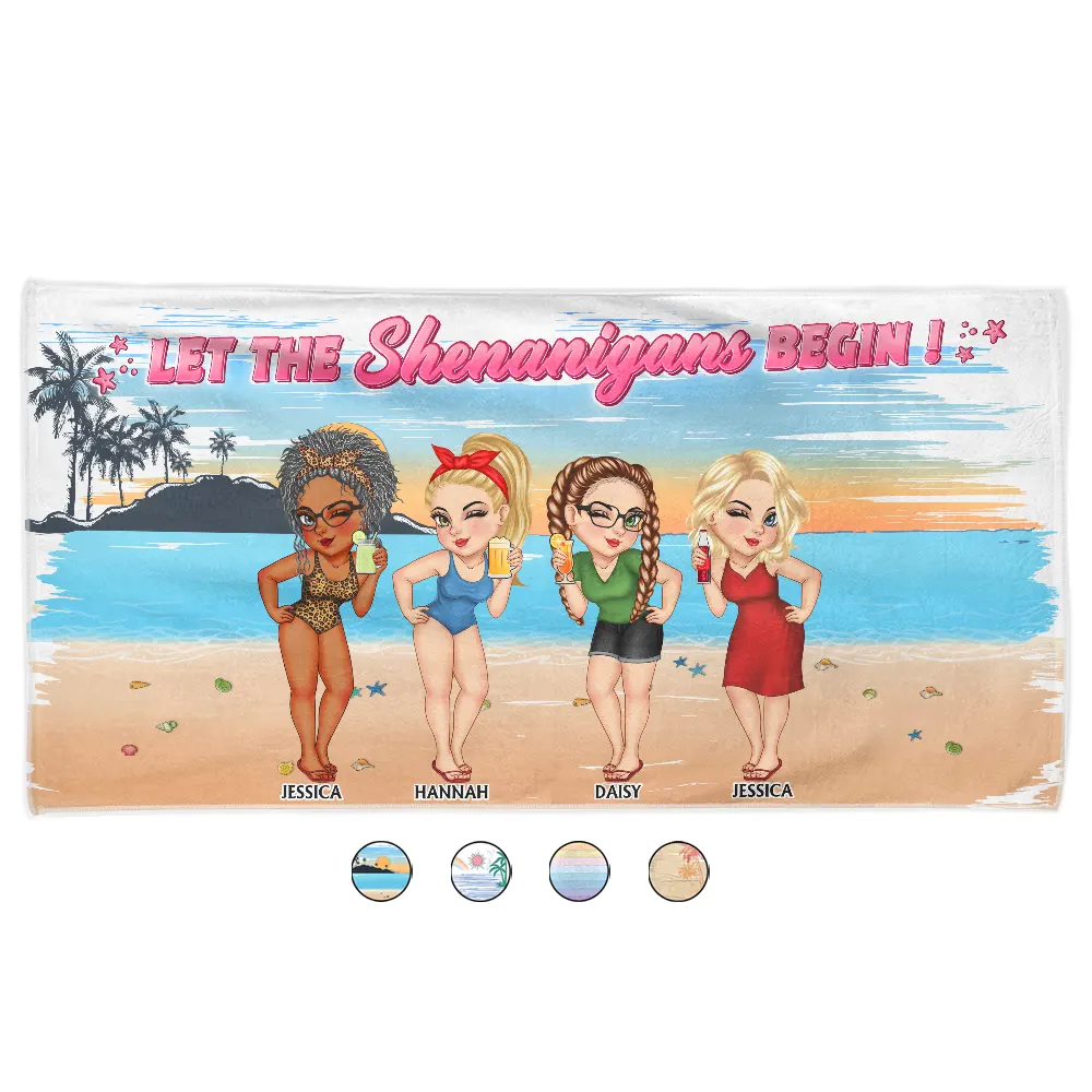 Girls Trip Let The Shenanigans Begin - Personalized Beach Towel - Image 2
