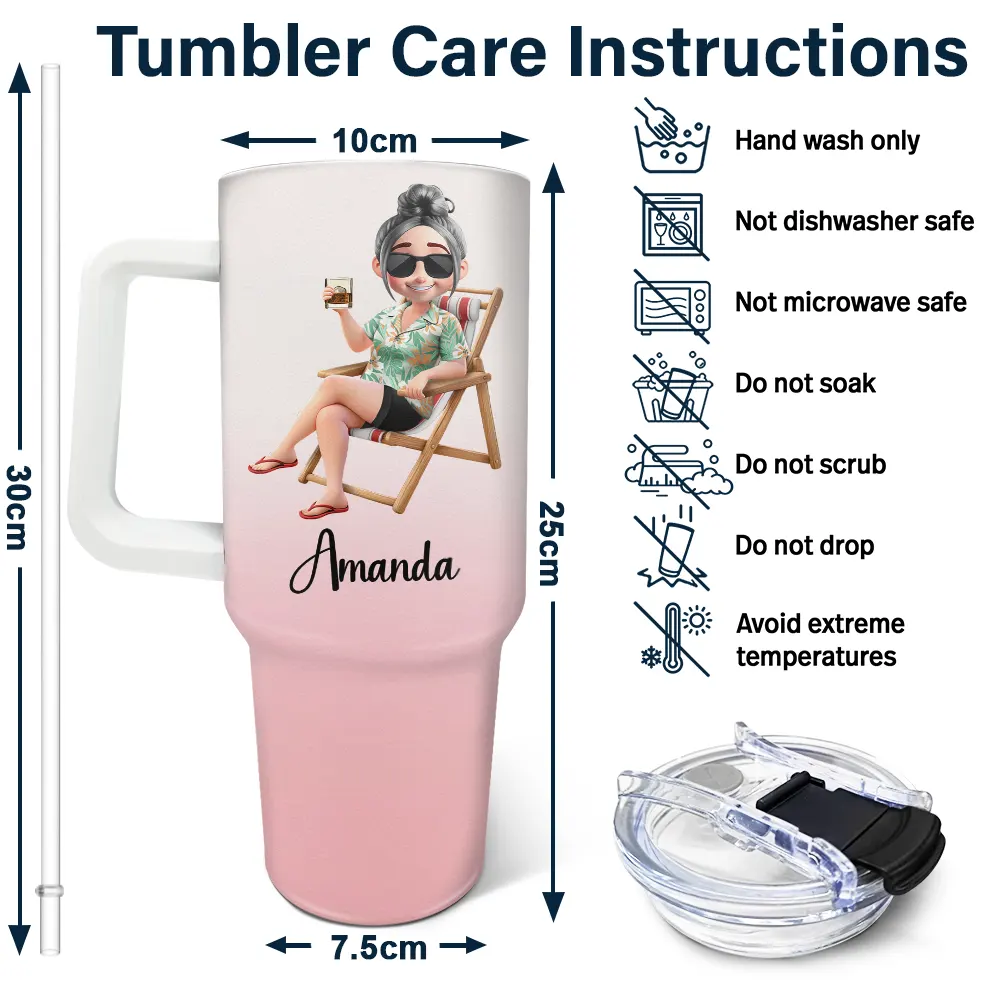 Girls Trip Lot Of Memories - Personalized 40oz Tumbler With Straw - Image 6