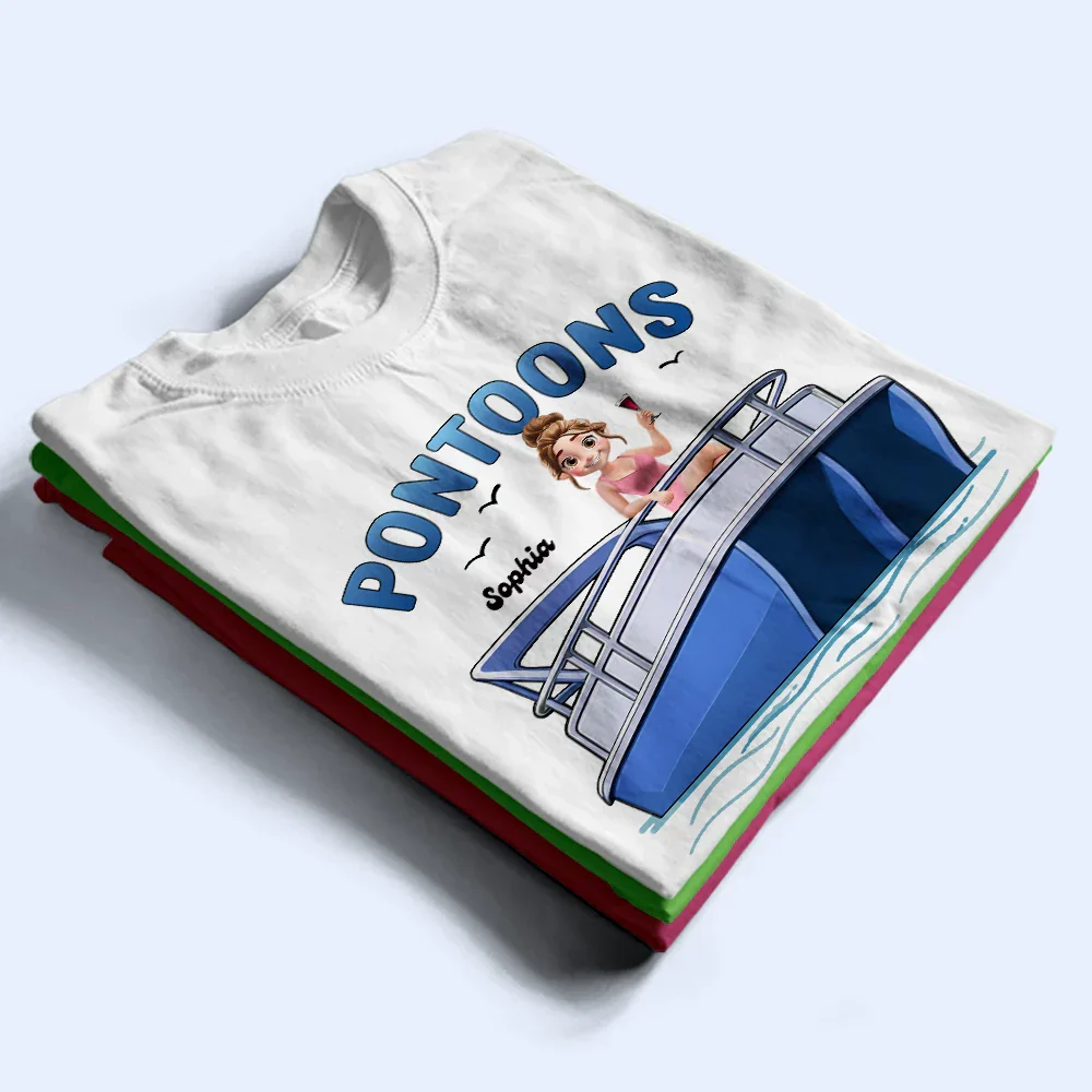 Girls Trip Pontoon & High Noons - Personalized T Shirt - Image 2