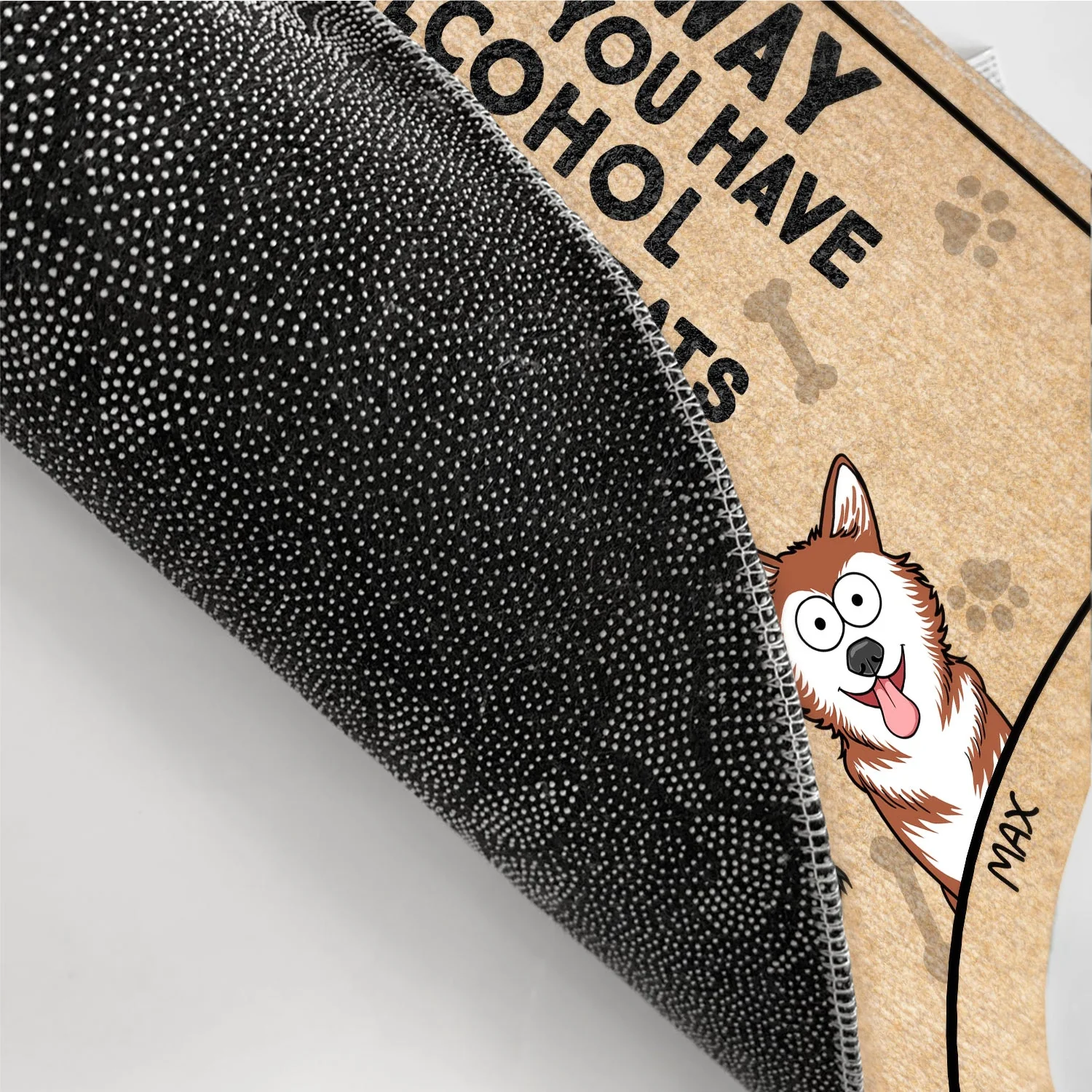 Go Away Unless You Have Alcohol And Dog Treats Funny Cartoon Dog Emotion - Gift For Dog Lovers, Couples - Personalized Doormat - Image 3