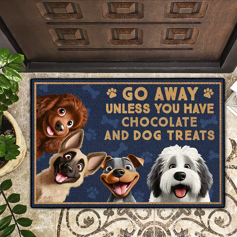 Go Away Unless You Have Alcohol And Dog Treats - Personalized Doormat - Image 2