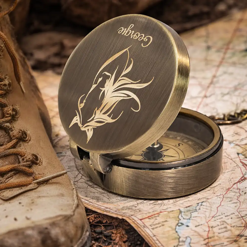 Go Confidently In The Direction Of Your Dreams Horse - Personalized Engraved Brass Compass - Image 5