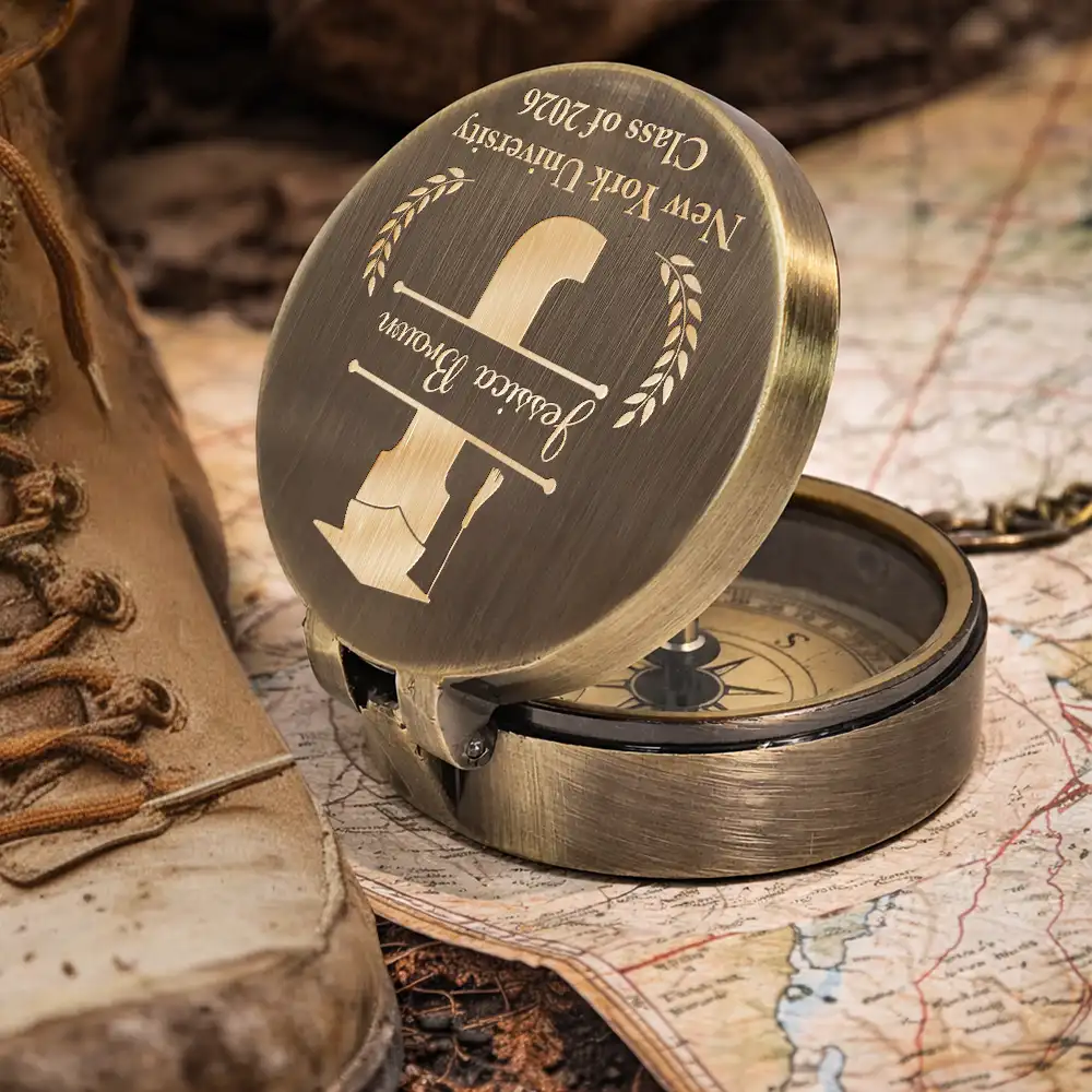 Go Confidently In The Direction Of Your Dreams - Personalized Engraved Brass Compass - Image 5