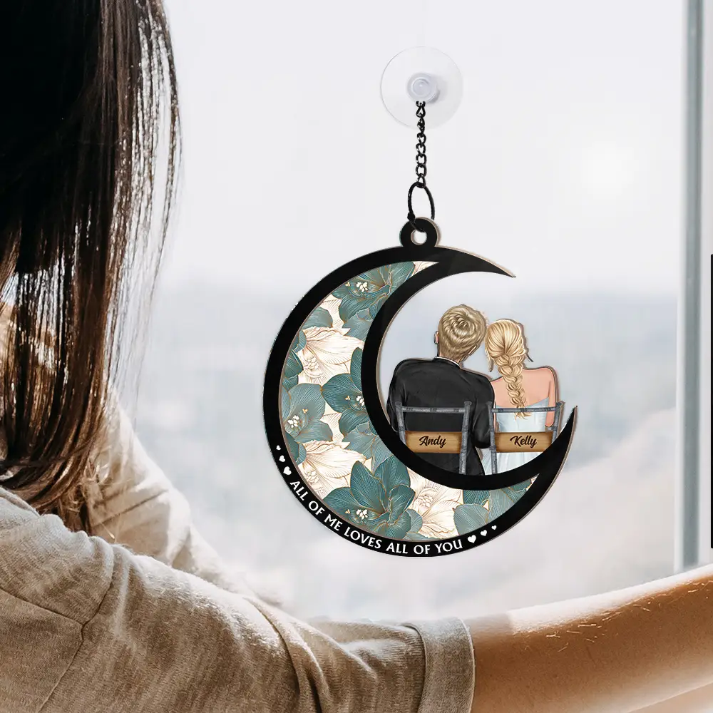 God Blessed The Broken Road Married Couples - Personalized Window Hanging Suncatcher Ornament - Image 4