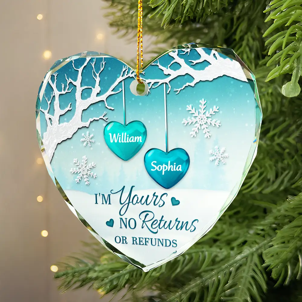 God Gave Me You - Personalized Heart Shaped Glass Ornament - Image 2