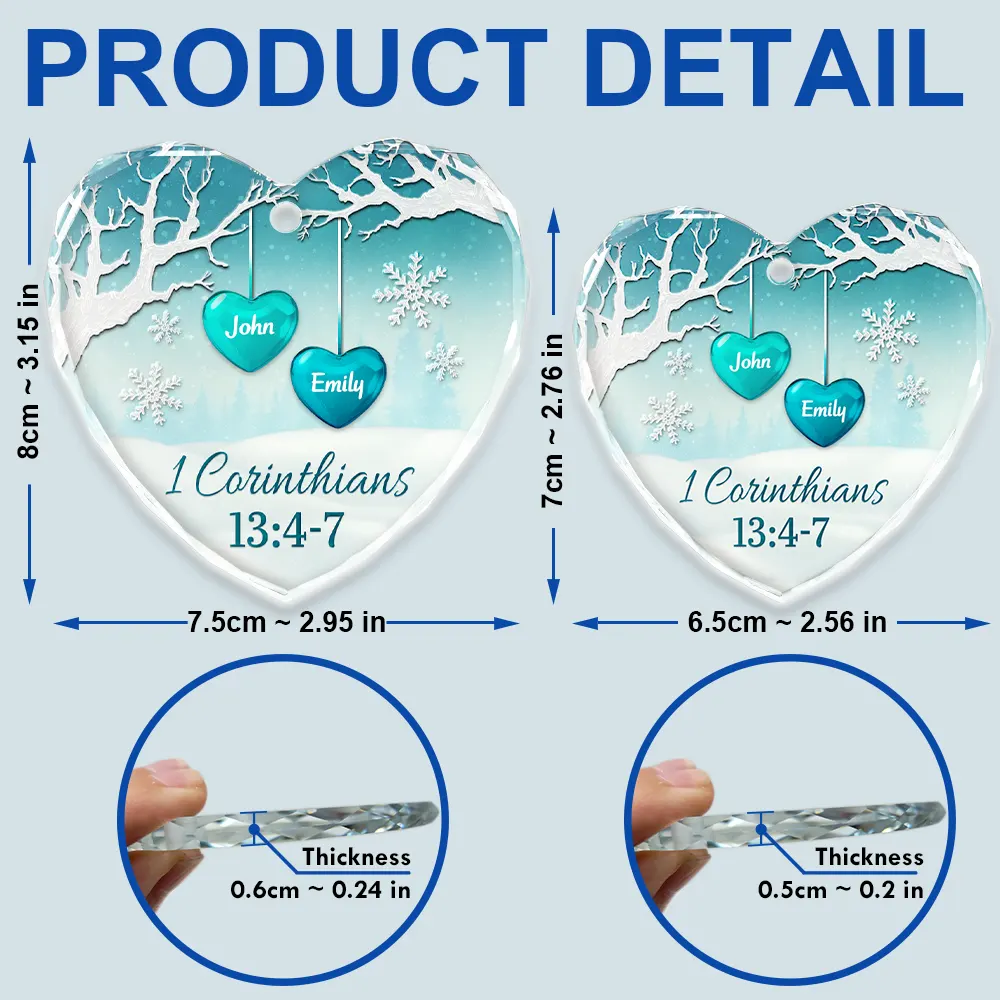 God Gave Me You - Personalized Heart Shaped Glass Ornament - Image 5