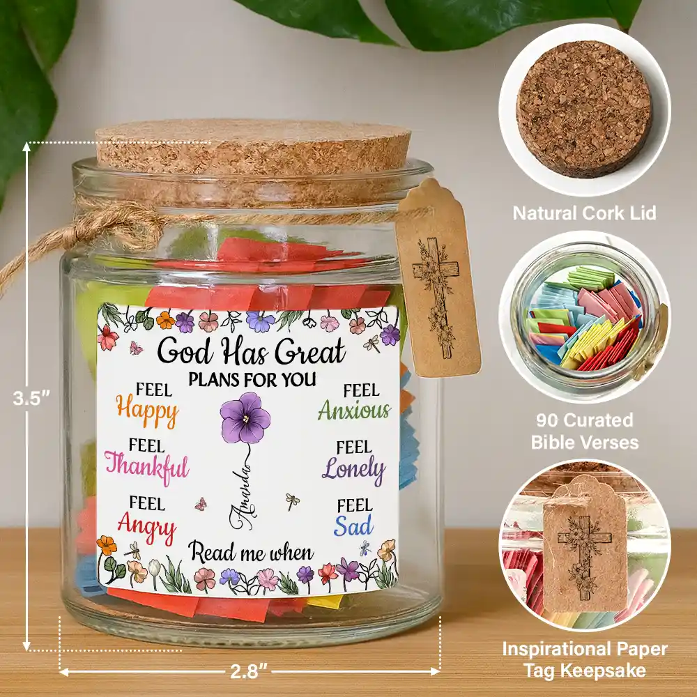 God Has Great Plans For You - Personalized Bible Verse Jar - Image 3
