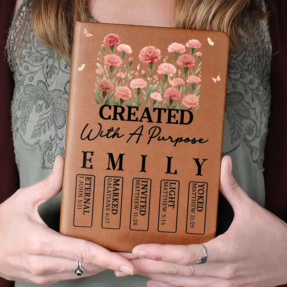 God Say You Are Spring Flowers - Personalized Leather Journal - Image 4