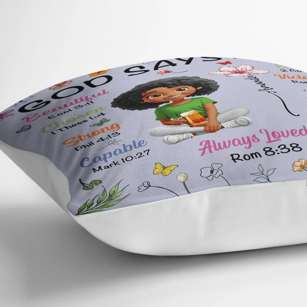 God Says I Am Birth Month Flower - Personalized Pillow - Image 3