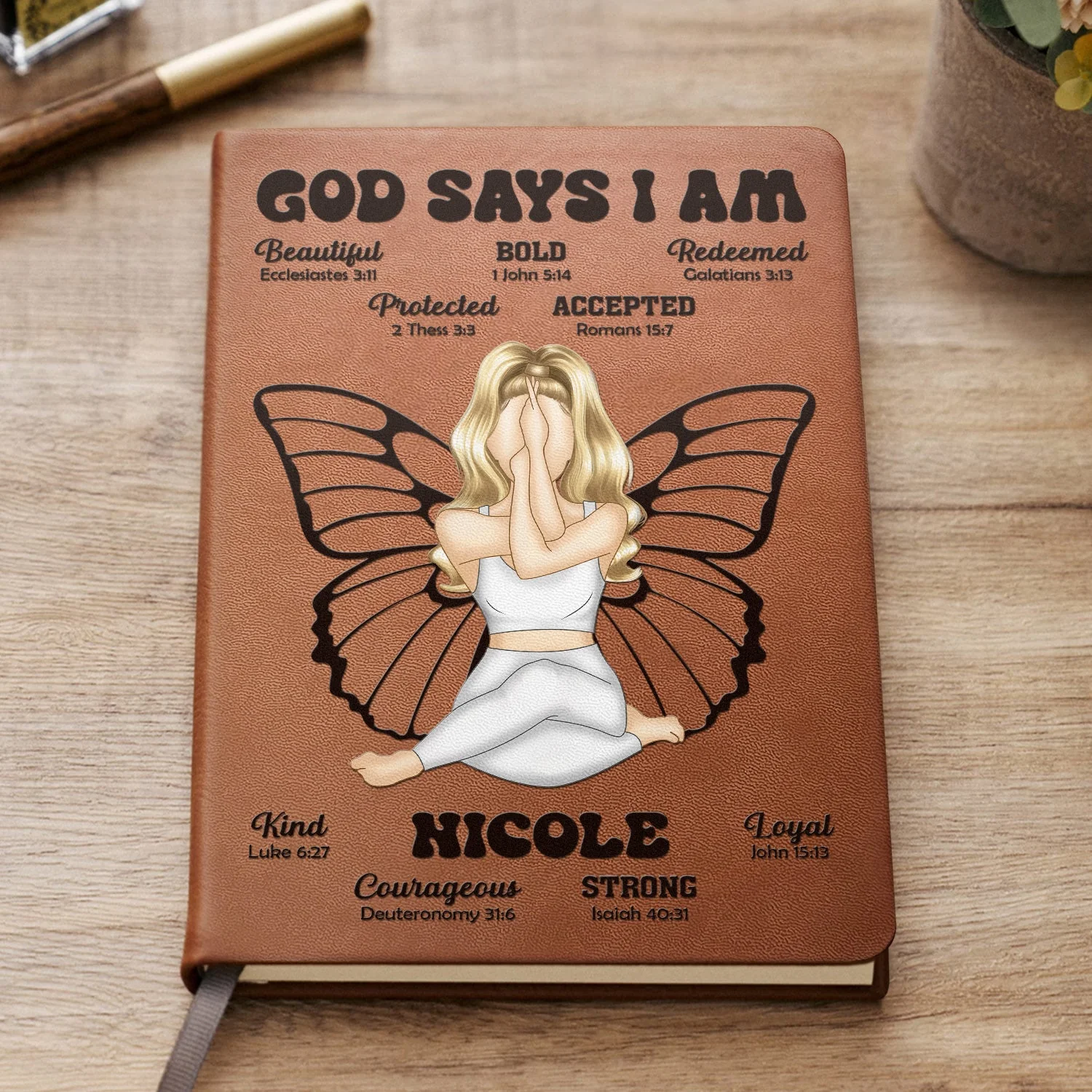 God Says I Am - Gift For Women, Gift For Yourself - Personalized Leather Journal