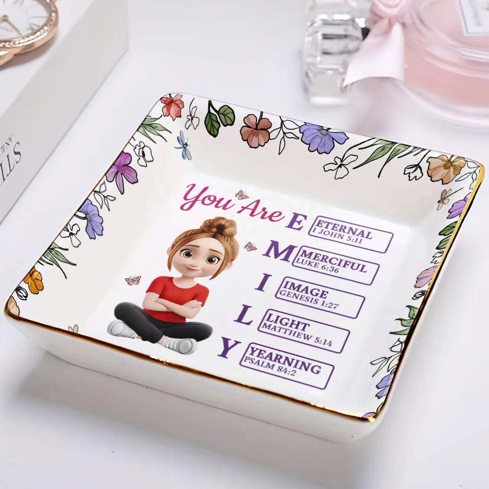 God Says You Are 3D Effect Woman - Personalized Ring Dish - Image 2