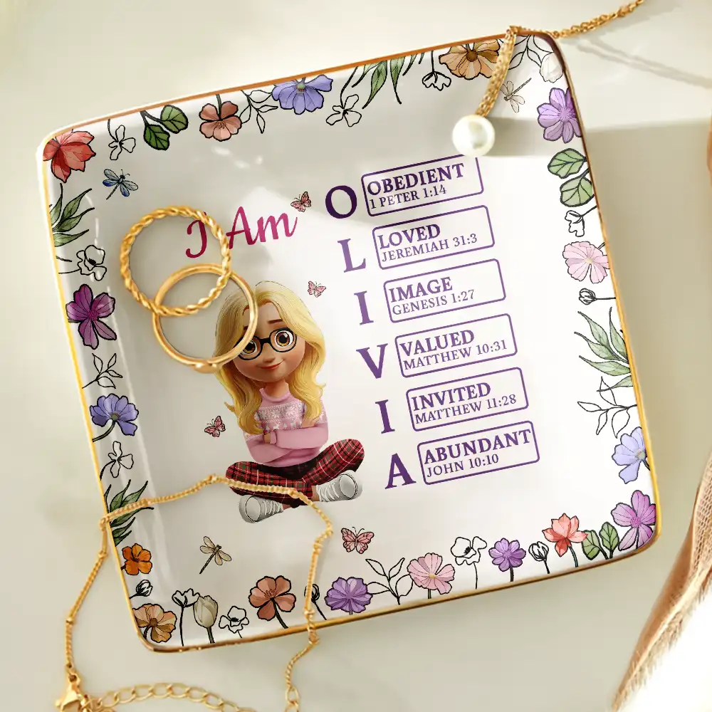 God Says You Are 3D Effect Woman - Personalized Ring Dish - Image 4