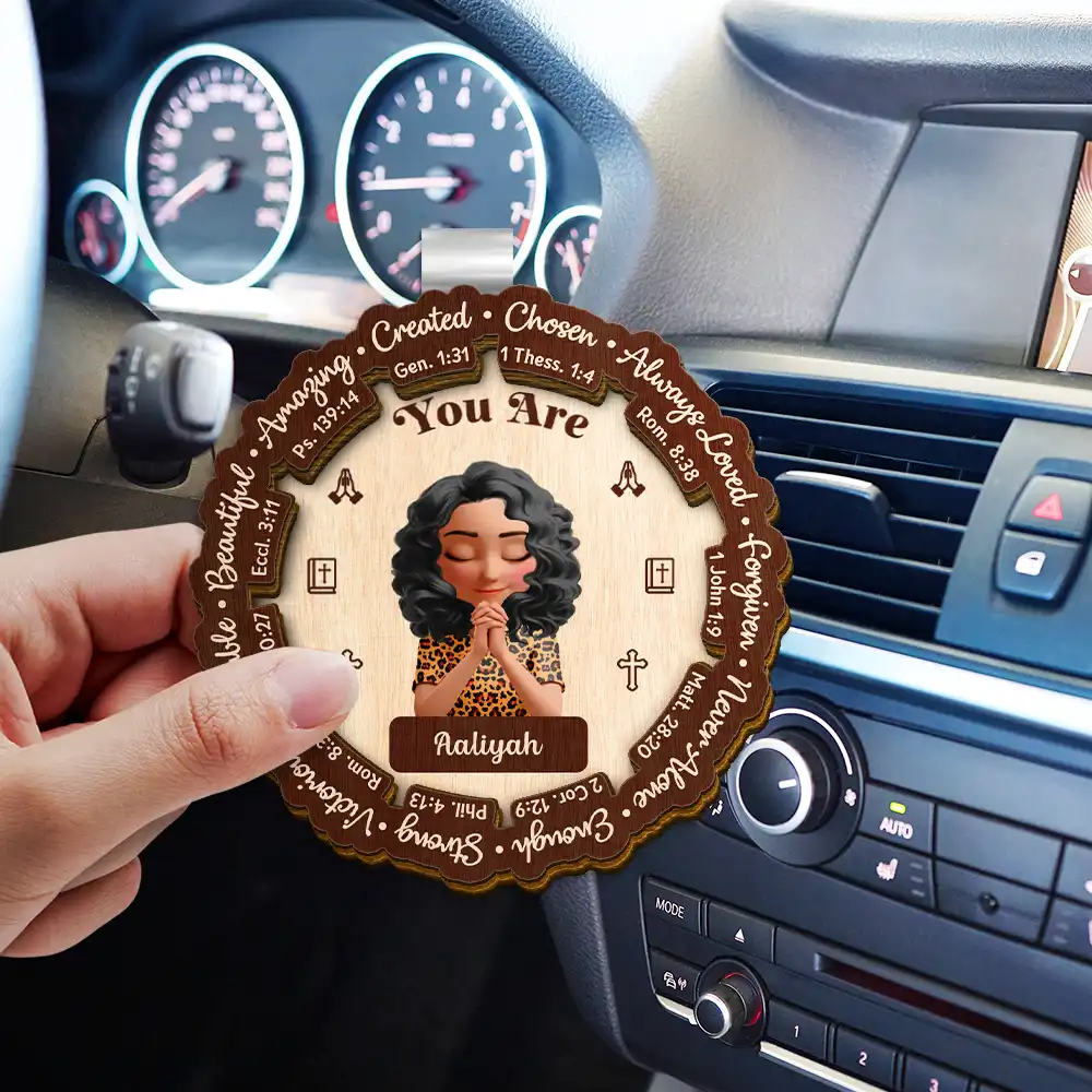 God Says You Are Bible Affirmations - Personalized Custom Shaped Car Visor Clip - Image 3