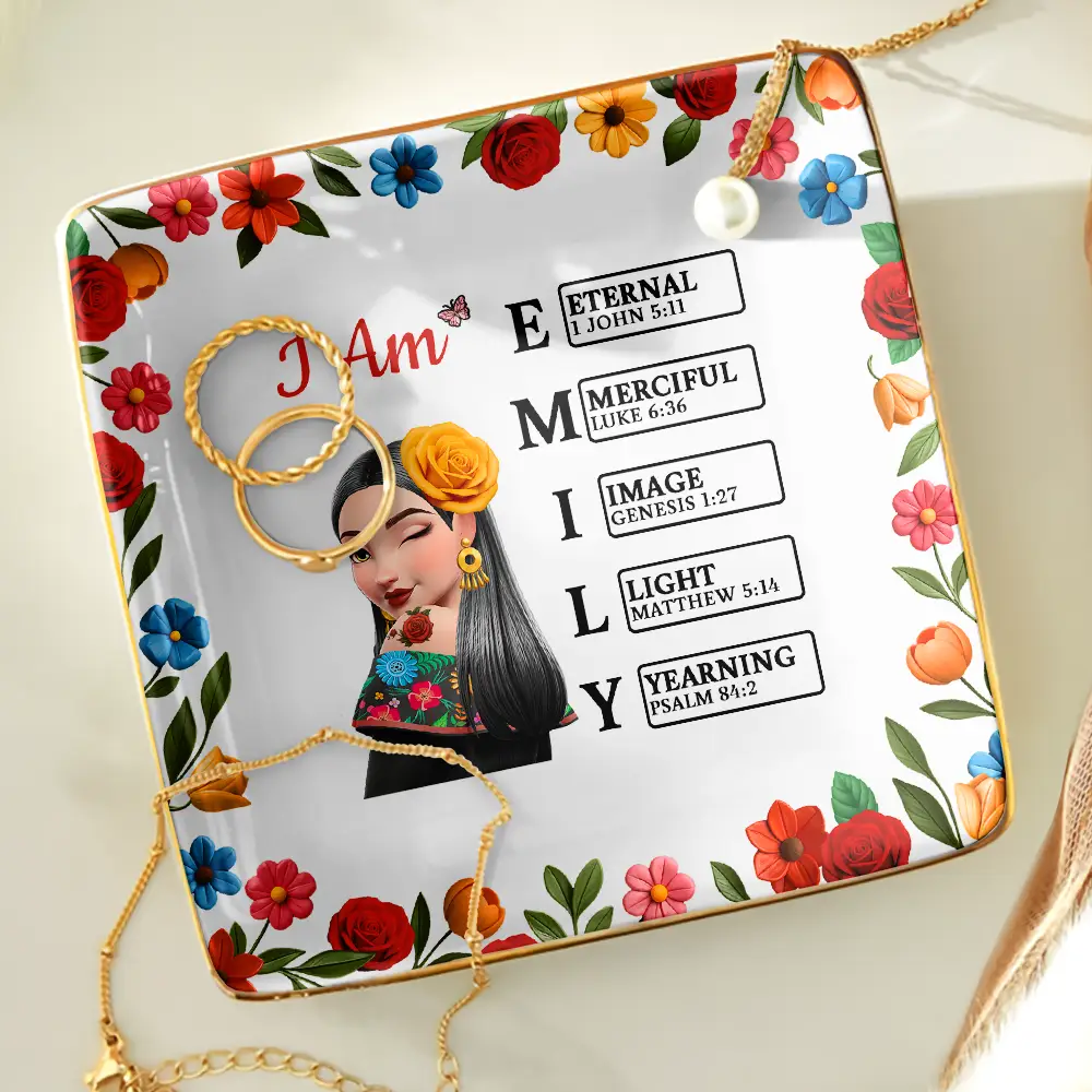 God Says You Are Hispanic Woman Latina Mexican - Personalized Ring Dish - Image 4