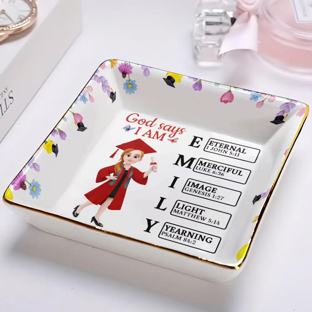 God Says You Are Ready For This Next Chapter - Personalized Ring Dish - Image 2