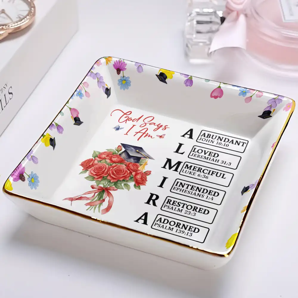 God Says You Bloomed To This Moment - Personalized Ring Dish - Image 2