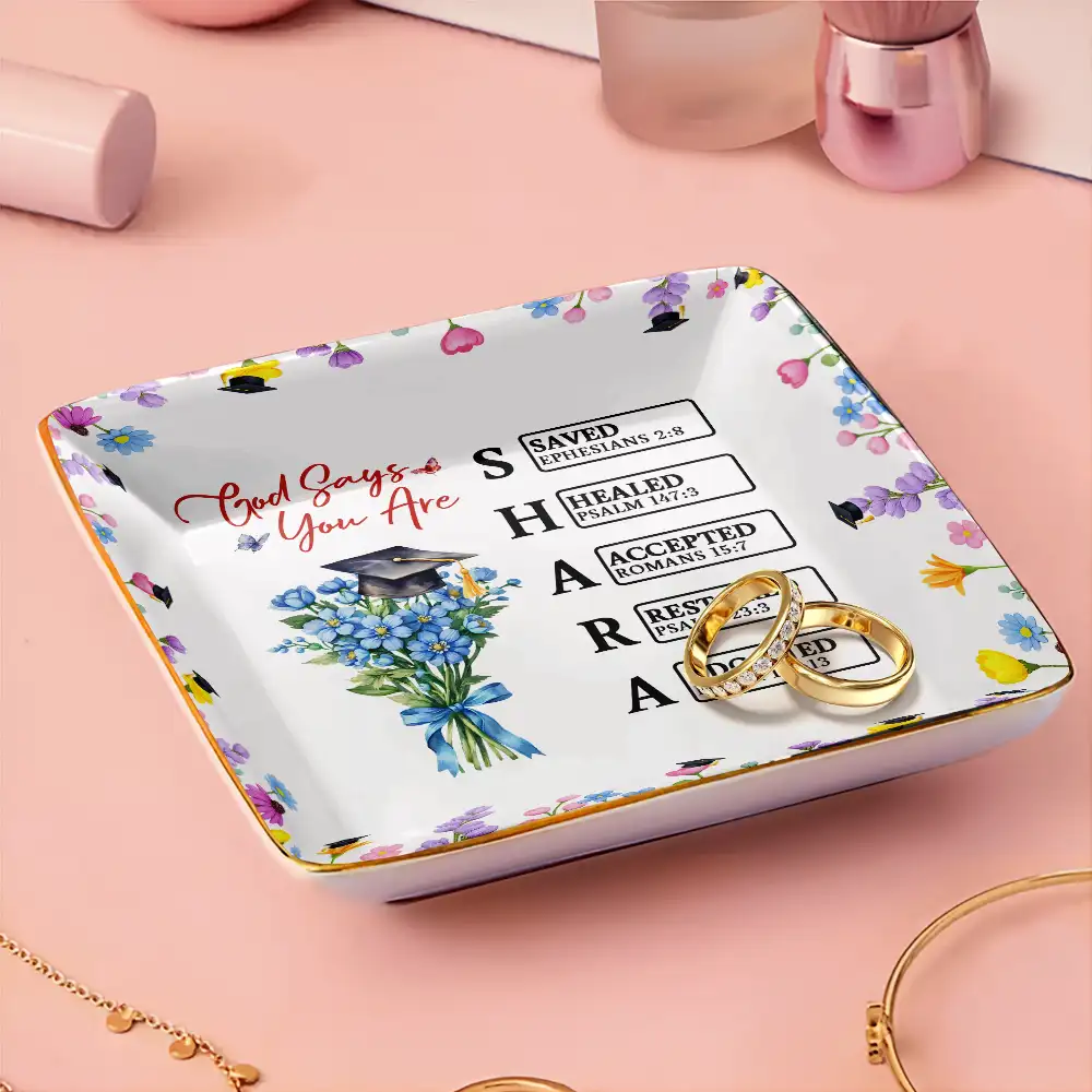 God Says You Bloomed To This Moment - Personalized Ring Dish - Image 3