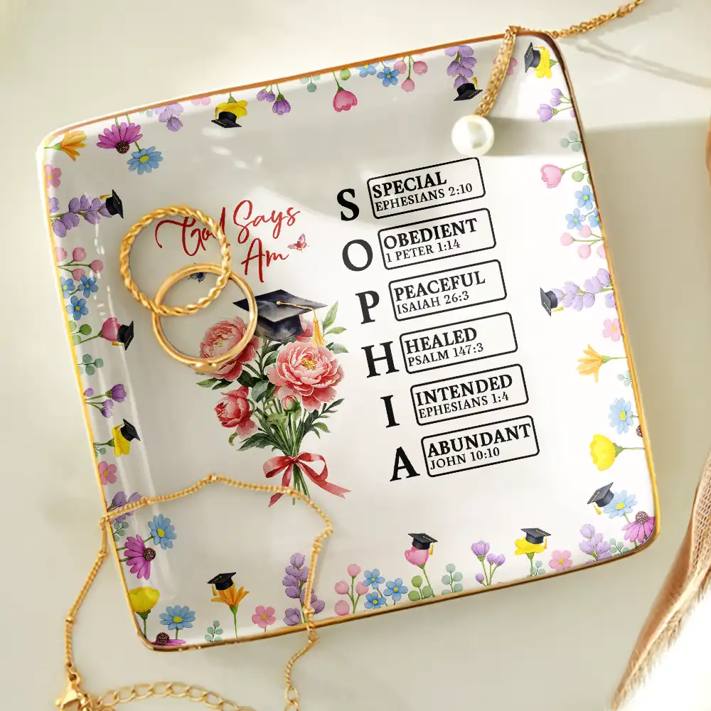 God Says You Bloomed To This Moment - Personalized Ring Dish - Image 4