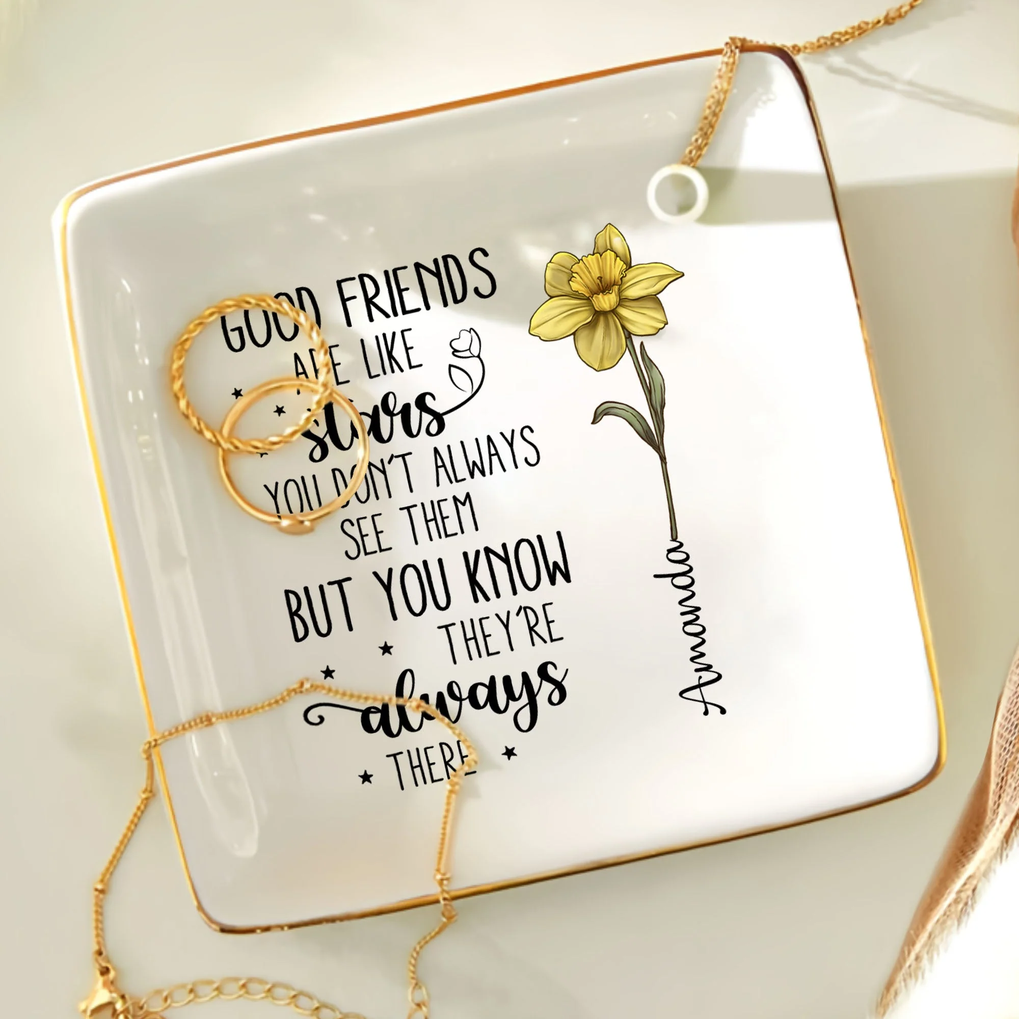 Good Friends Are Like Star - Personalized Ring Dish - Image 4