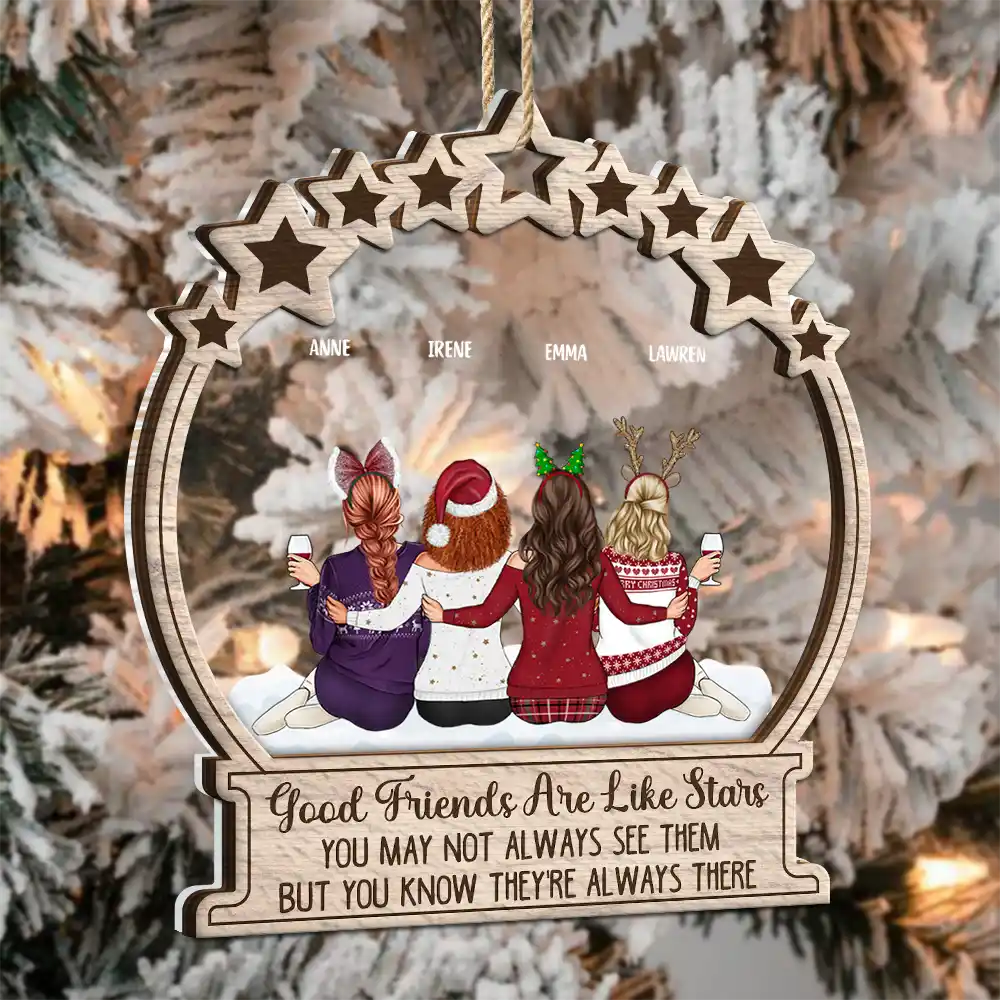 Good Friends Are Like Stars - Personalized 2-Layered Mix Ornament - Image 3