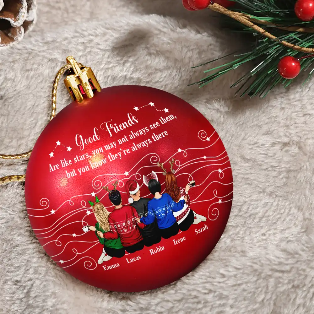 Good Friends Are Like Stars - Personalized Ball Ornament - Image 3
