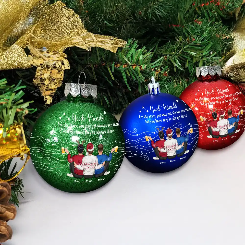 Good Friends Are Like Stars - Personalized Ball Ornament - Image 4