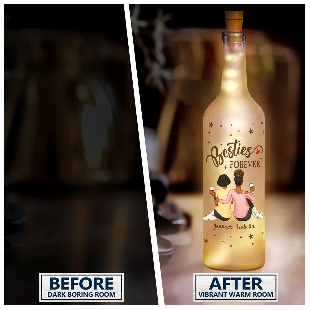 Good Friends Are Like Stars - Personalized Bottle Light - Image 2