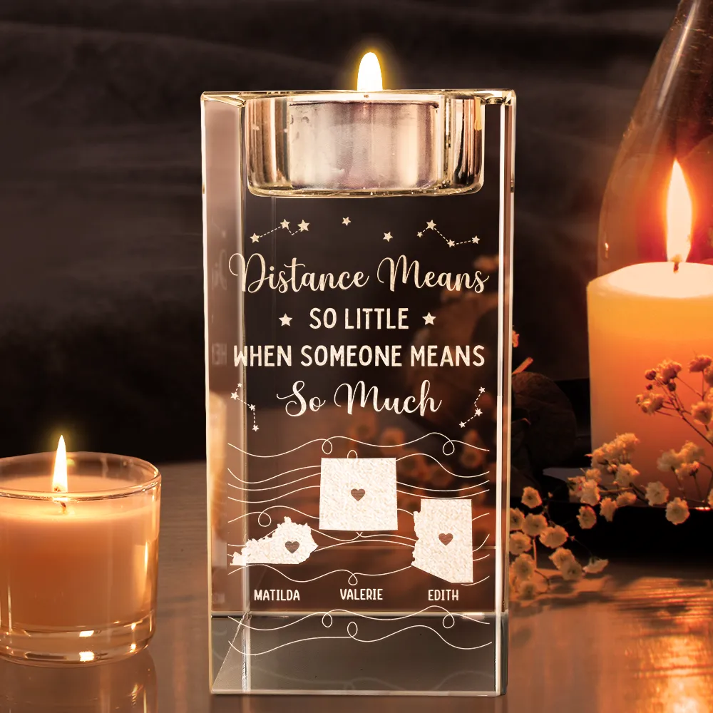 Good Friends Are Like Stars - Personalized Crystal Candle Holder - Image 2