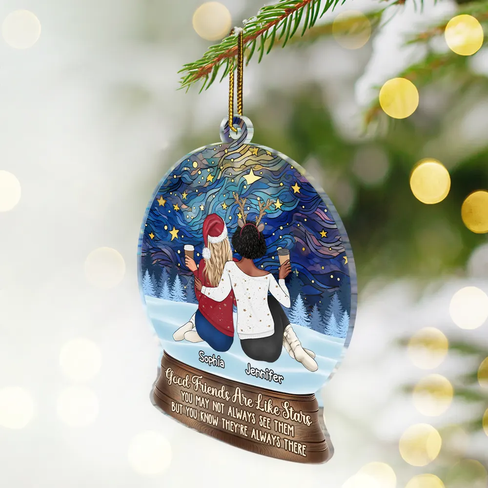 Good Friends Are Like Stars - Personalized Custom Shaped Acrylic Ornament - Image 2