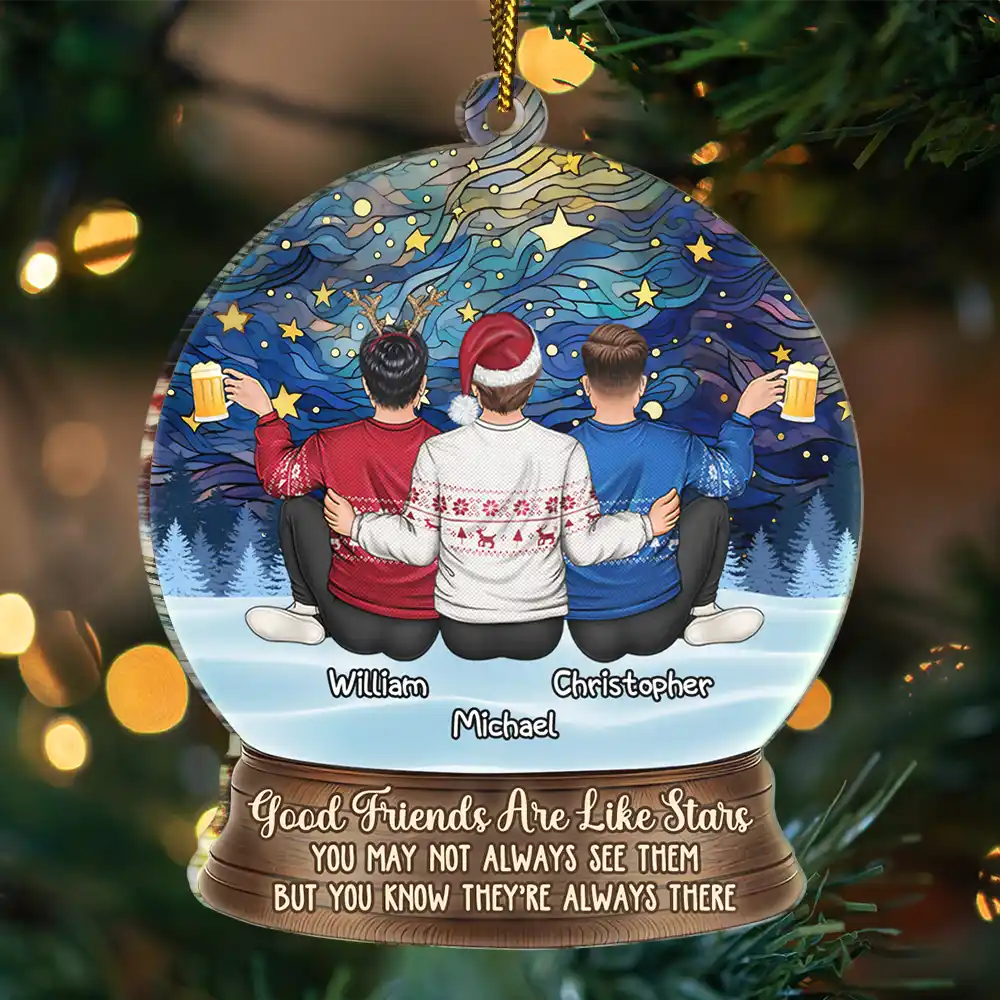 Good Friends Are Like Stars - Personalized Custom Shaped Acrylic Ornament - Image 3