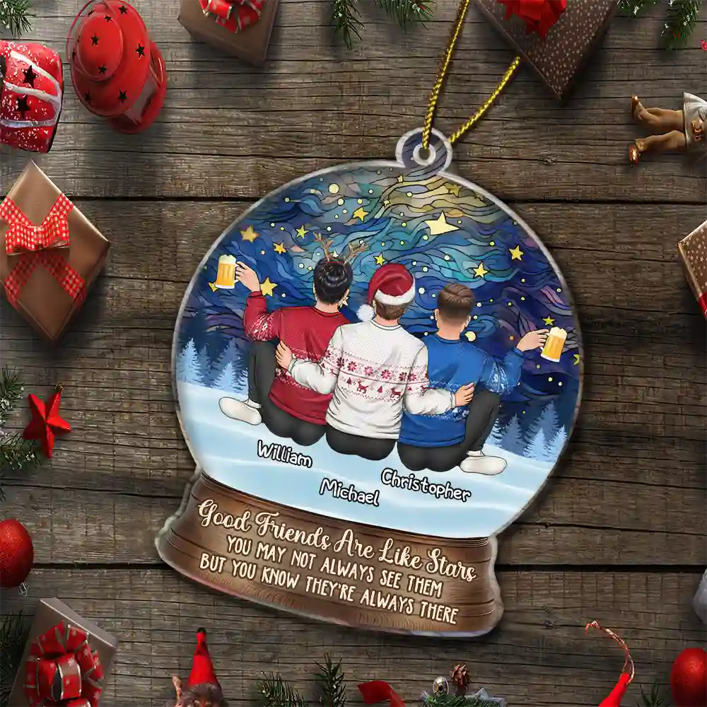 Good Friends Are Like Stars - Personalized Custom Shaped Acrylic Ornament - Image 5