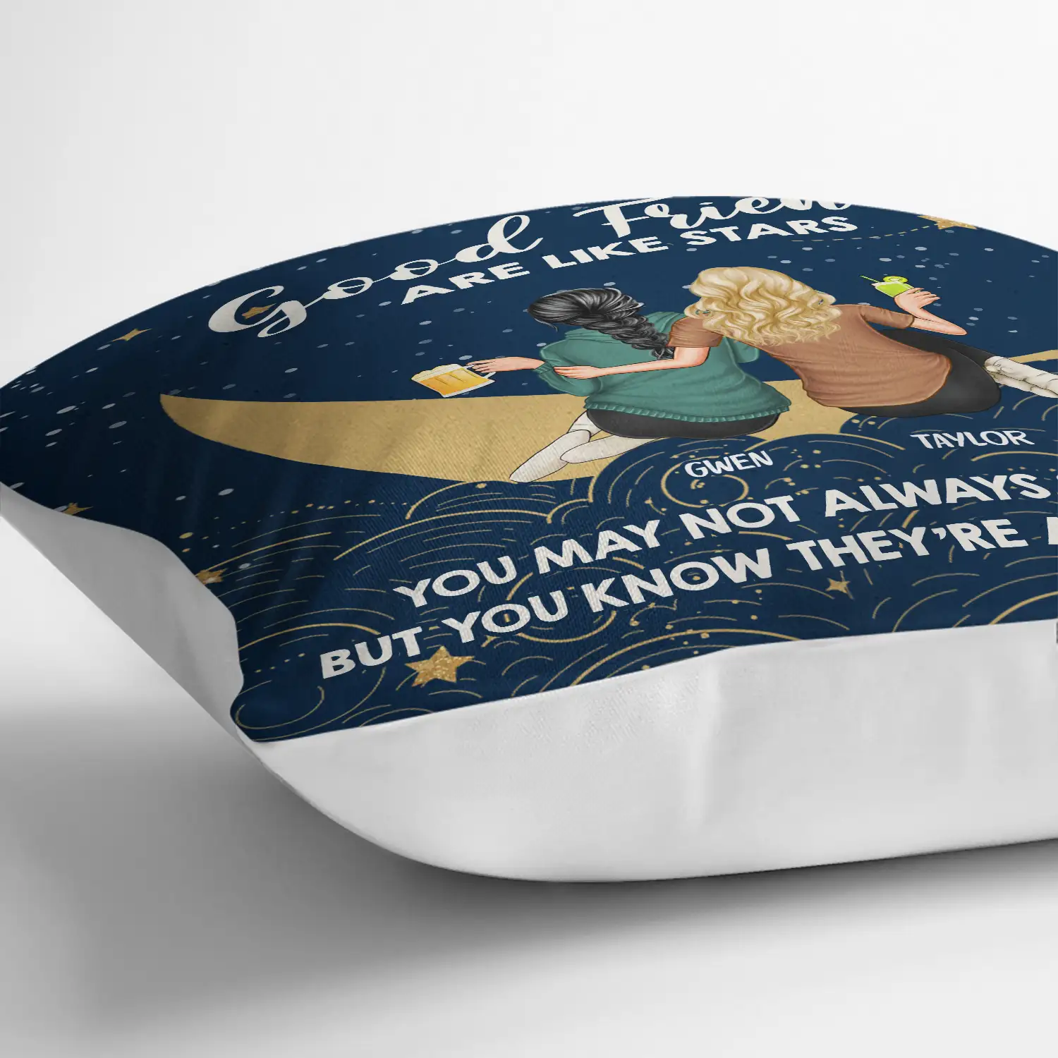 Good Friends Are Like Stars - Personalized Pillow - Image 3
