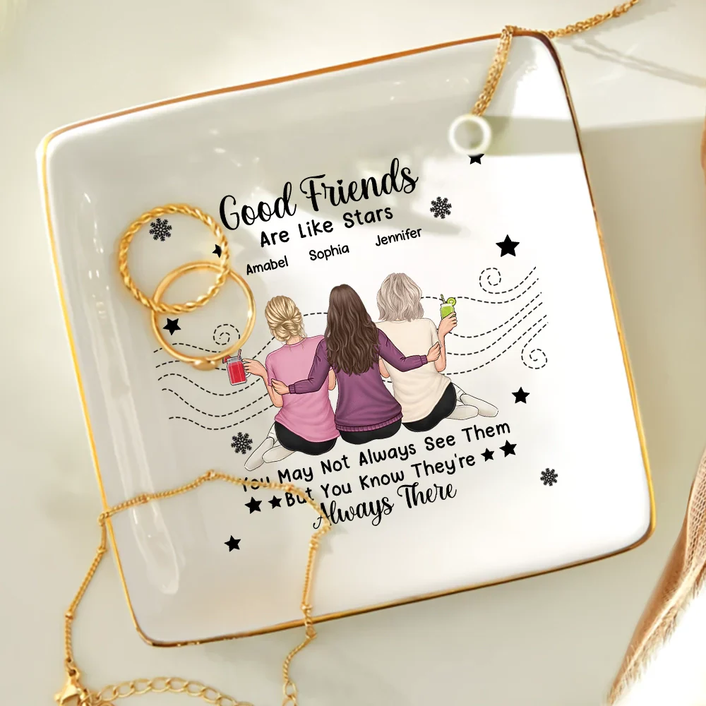 Good Friends Are Like Stars - Personalized Ring Dish - Image 4