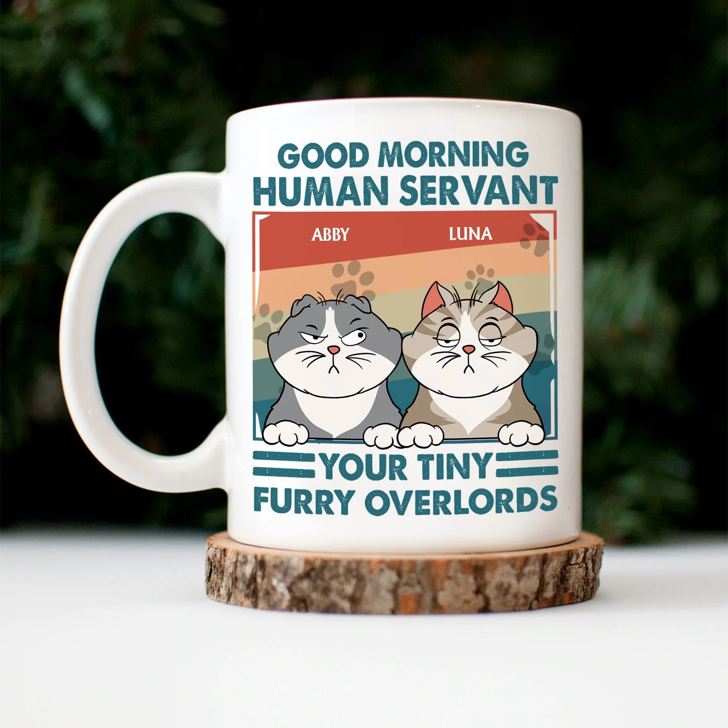 Good Morning Human Servant - Gift For Cat Lovers, Cat Mom, Cat Dad - Personalized Mug - Image 3