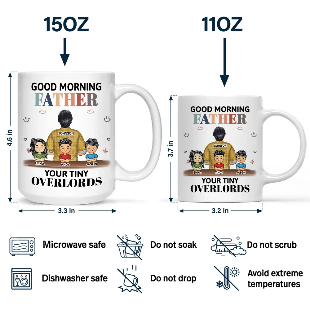 Good Morning Your Tiny Overlord - Personalized Mug - Image 4