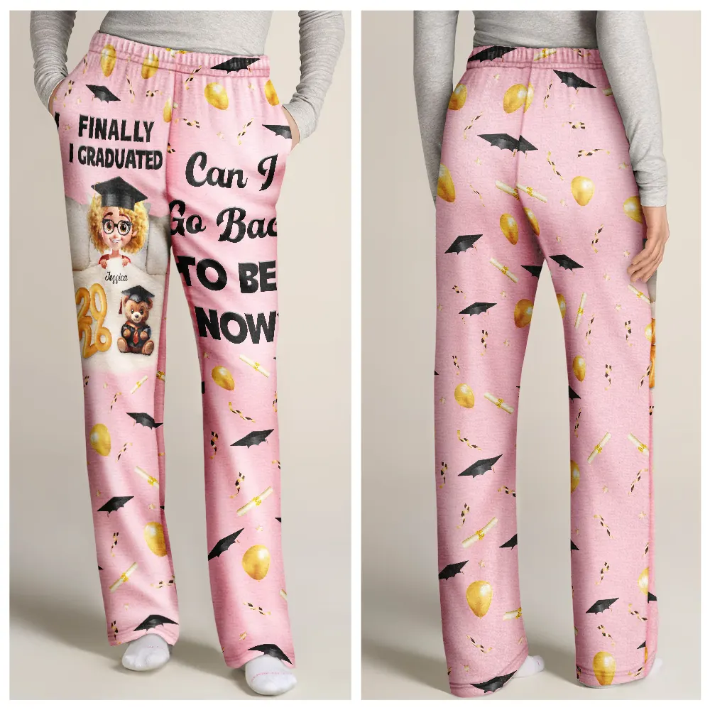 Graduated Can I Go Back To Bed Now - Personalised Pyjama Bottoms - Image 3